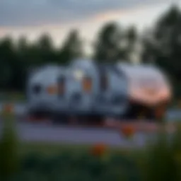 Exterior view of the Four Seasons Park Model Trailer showcasing its unique design features