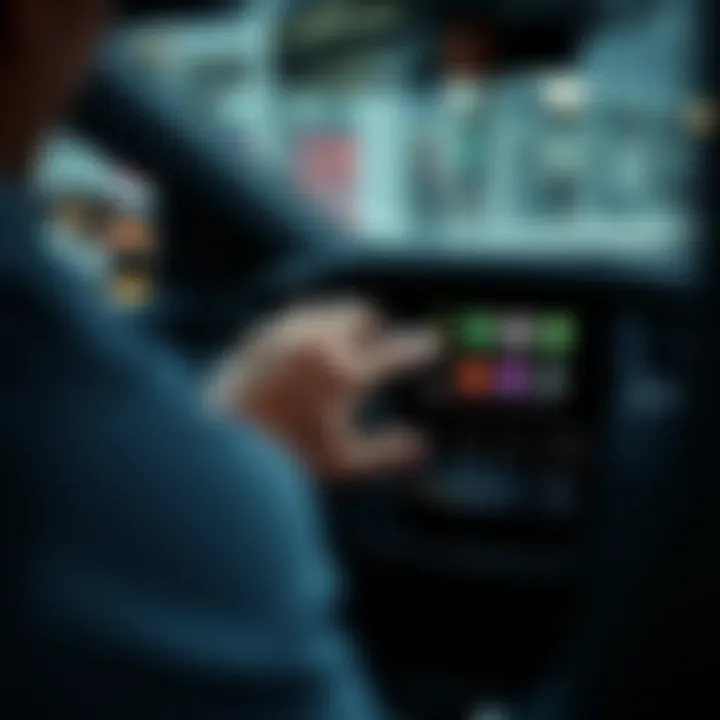 User interacting with Apple CarPlay interface in Honda Civic Sport