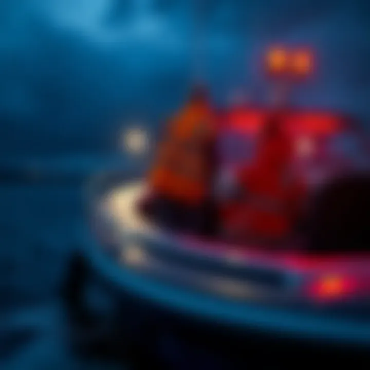 Safety equipment and features on a family boat