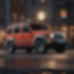 Elegant exterior design of the Jeep Liberty showcasing its rugged appeal