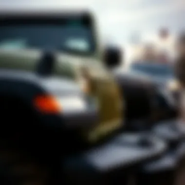 Close-up of a Jeep vehicle highlighting unique features