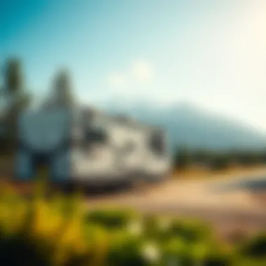 A scenic view of the RV parked in a beautiful outdoor setting
