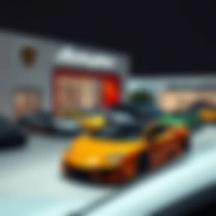 Lamborghini dealership with a variety of models