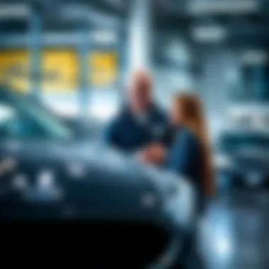 Customer interacting with a sales representative at Lindsay Ford