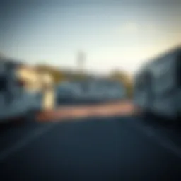 Spacious travel trailer parking area