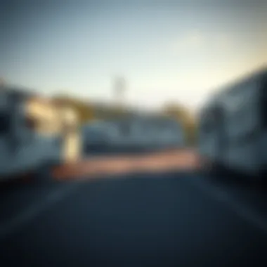 Spacious travel trailer parking area