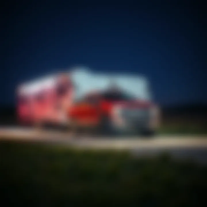 A truck equipped for towing a 5th wheel camper