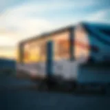 A well-maintained 5th wheel camper ready for towing