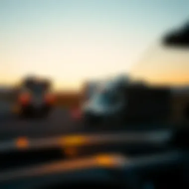 A driver demonstrating safe towing techniques on the road