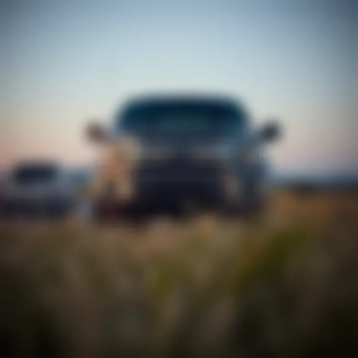 A Texas landscape with a used Ford truck on an open road