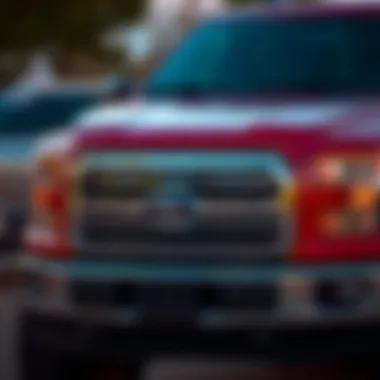 A close-up of a popular Ford truck model showcasing its features