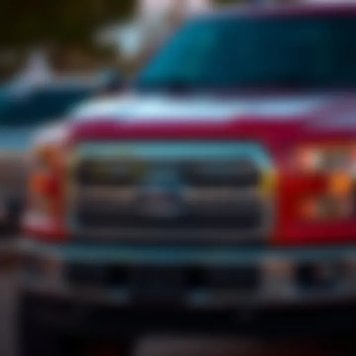 A close-up of a popular Ford truck model showcasing its features