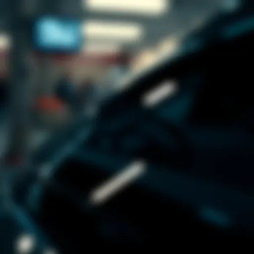 Close-up view of advanced power auto glass technology