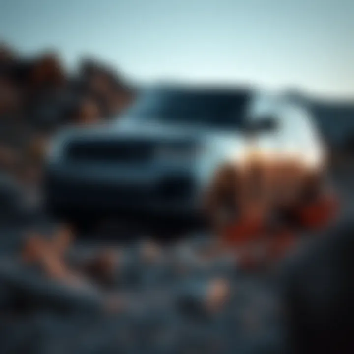 Range Rover navigating through rugged terrain