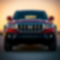 Front view showcasing the bold design of the 2013 Sahara Unlimited