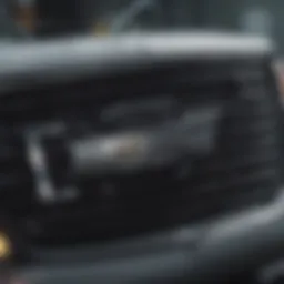 A close-up view of a Chevrolet Silverado condenser