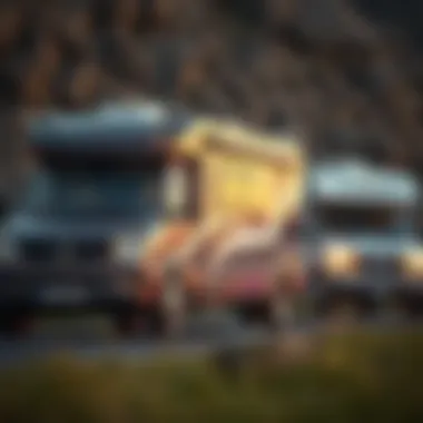 Different models of recreational vehicles