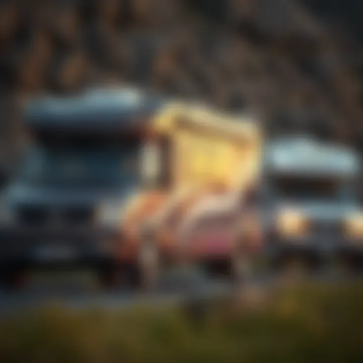 Different models of recreational vehicles