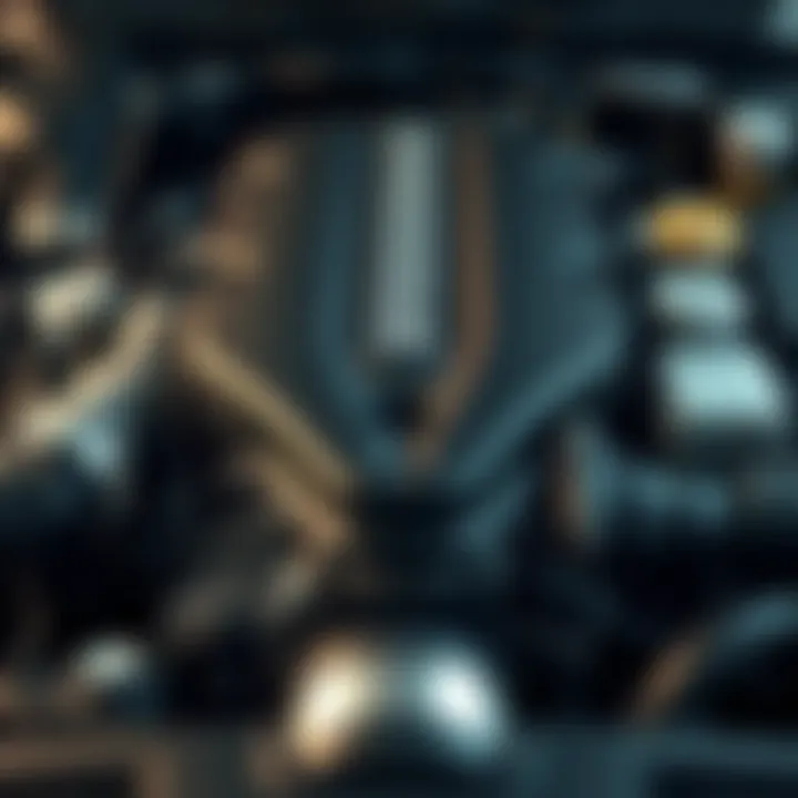 Components of a Car Engine Detailed view of a car engine highlighting various components