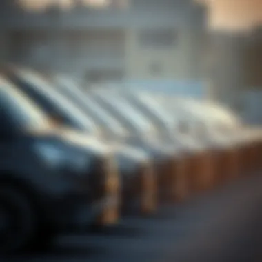 A fleet of vehicles parked together, showcasing their commercial use.