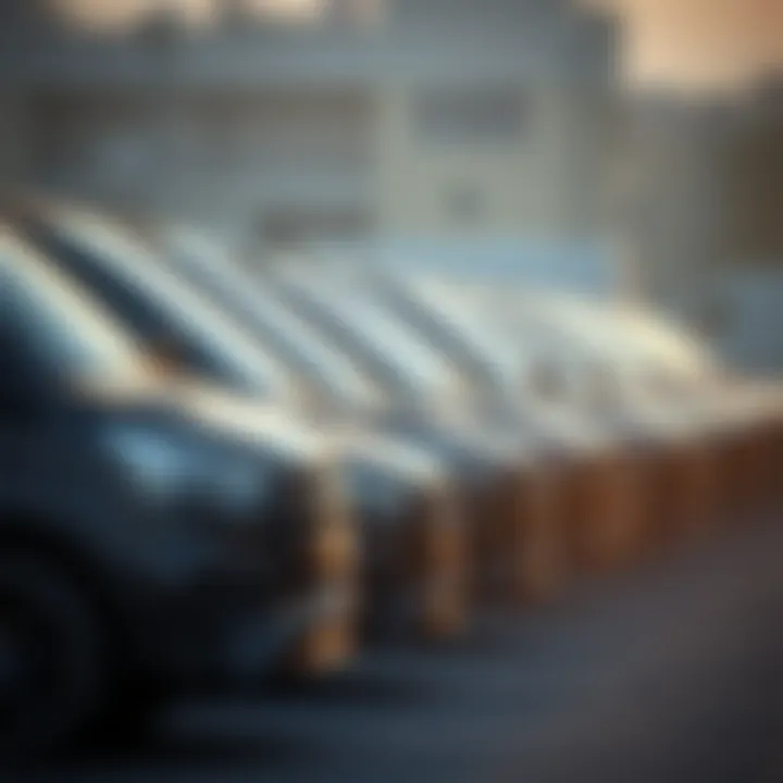 A fleet of vehicles parked together, showcasing their commercial use.