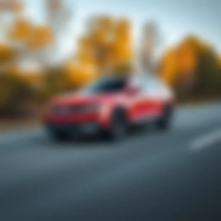 VW Atlas Cross Sport in action demonstrating its performance capabilities on the road