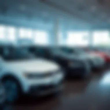 Interior display of Volkswagen vehicles available for sale